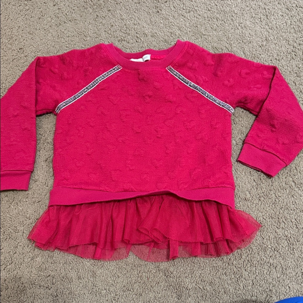 Self Esteem Fuchsia Ruffle Sweater - Picture 1 of 2